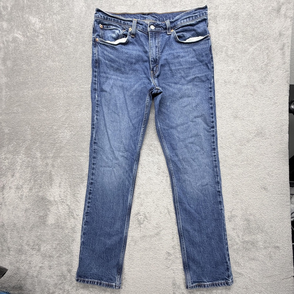Levis 511 Jeans Mens Measured 34x31 Blue Slim Tapered Medium Wash Zip Fly